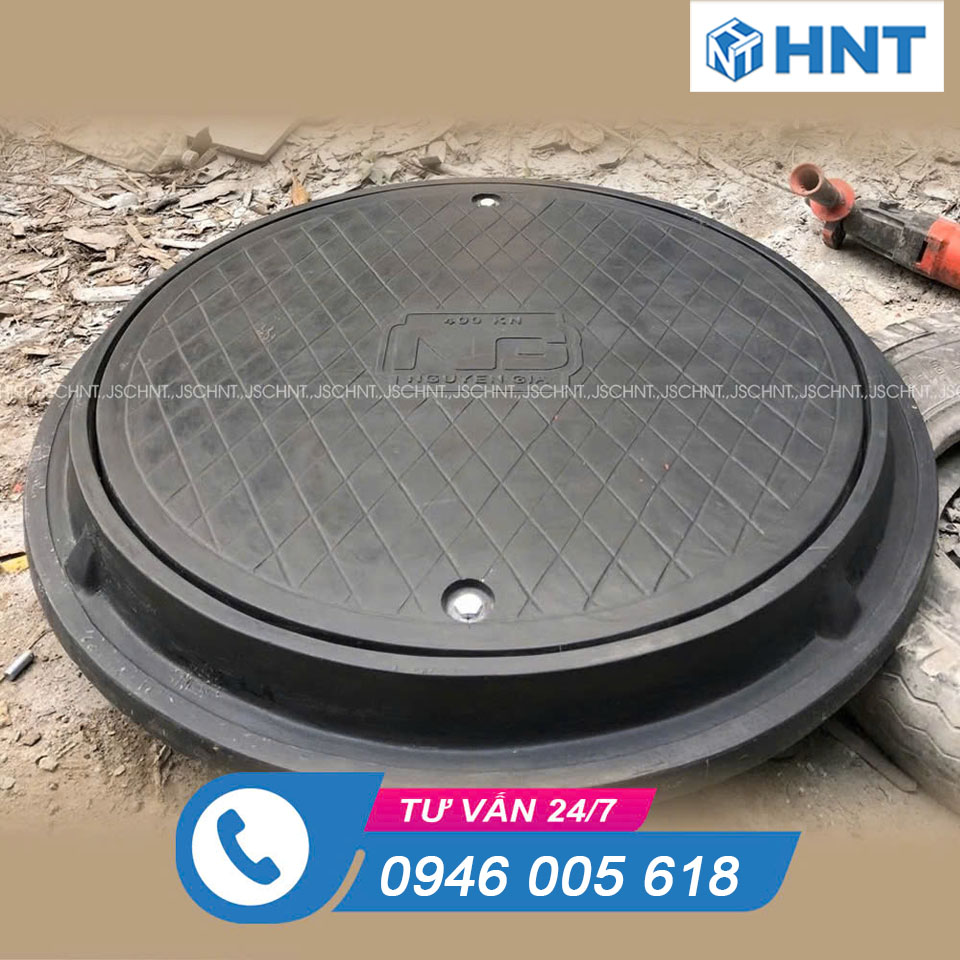 Nắp Hố Ga Composite Khung Tròn Nắp Tròn 