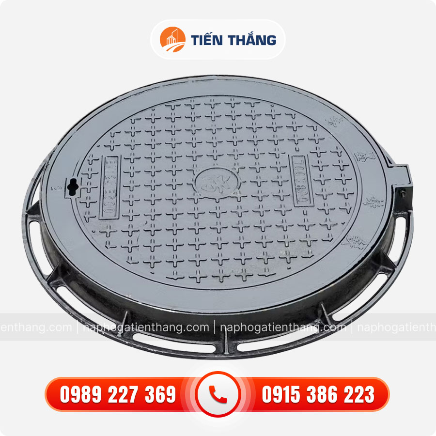 Nắp Hố Ga Gang Khung Tròn Nắp Tròn
