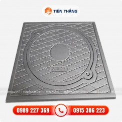 Nắp Hố Ga Composite Khung Vuông Dương Nắp Tròn